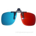 Polarized Lens Circular Clip On Red Blue 3d Paper Glasses Anaglyphic With Abs Frame